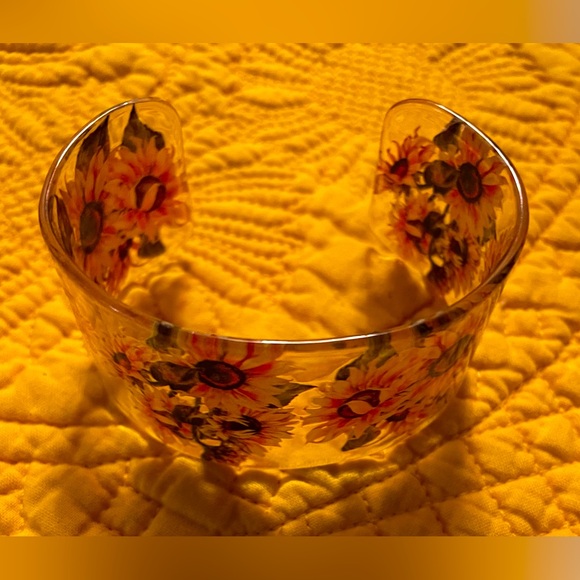 Icon Collection Clear Sunflower Cuff Bracelet - Picture 1 of 7